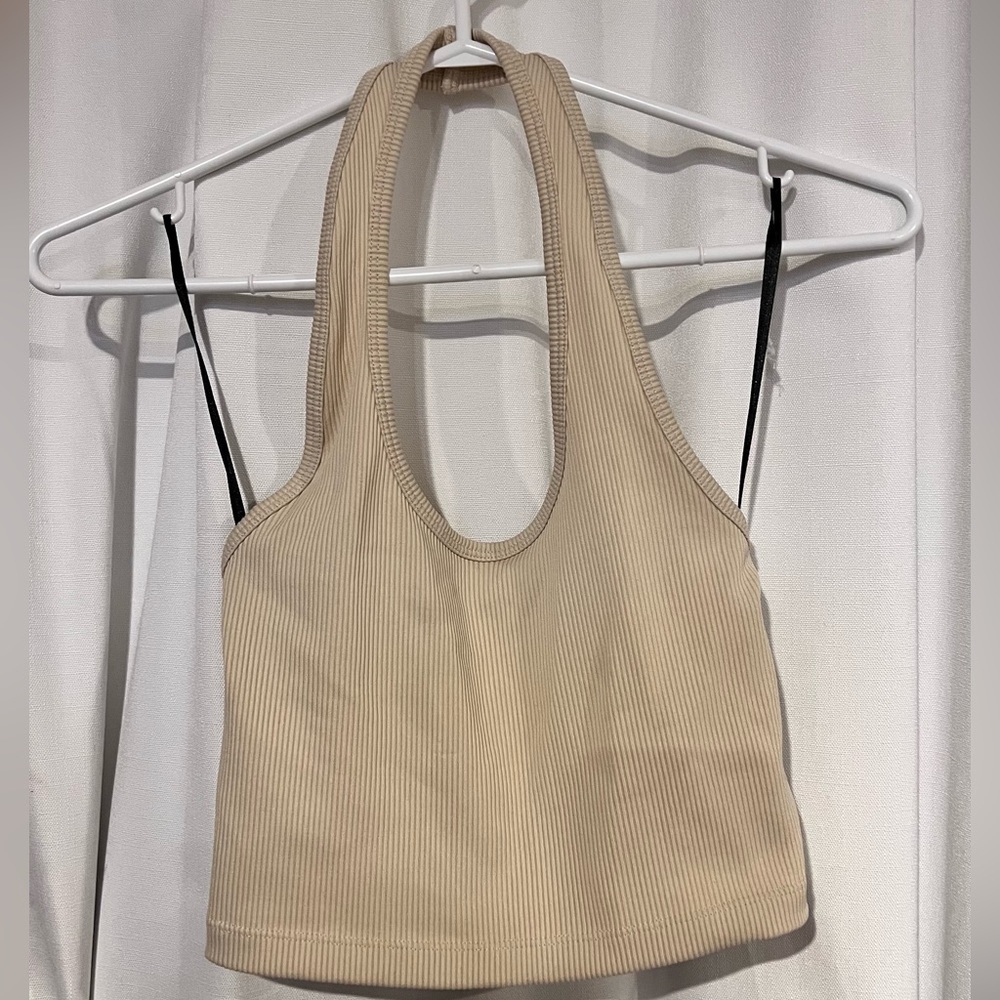 Cream seamless halter top, H&M. size small
